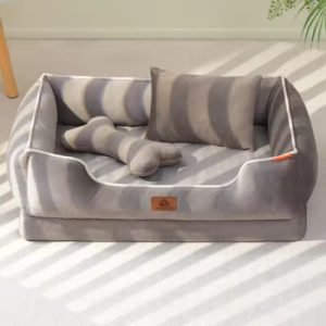 panier chien de luxe gris foncé