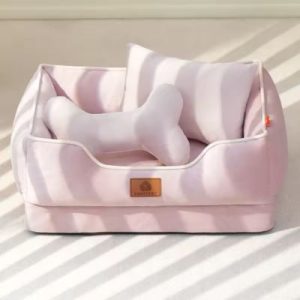 panier chien de luxe rose